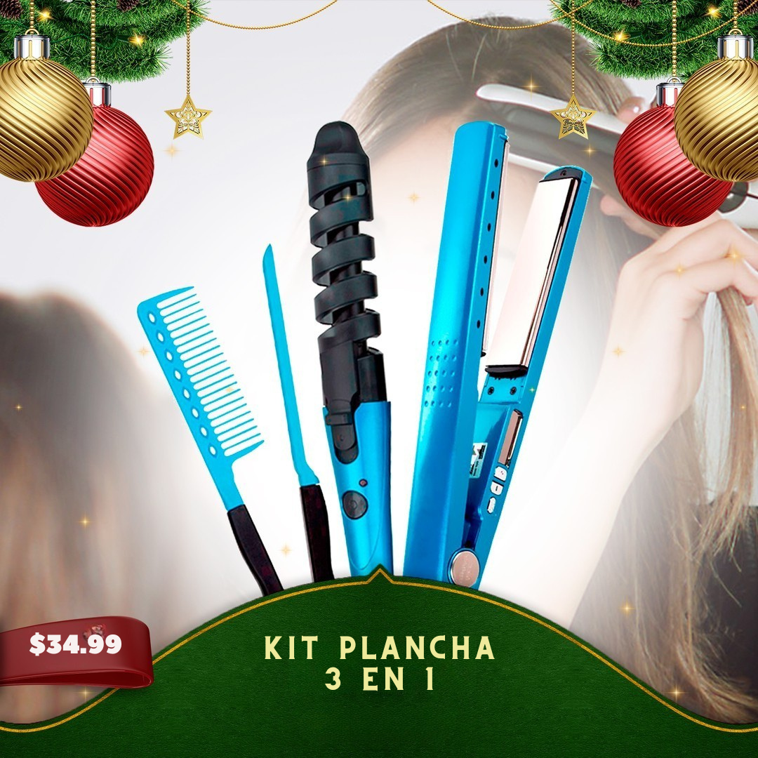 COMBO TITANIUM DE PLANCHA, RIZADOR Y CEPILLO