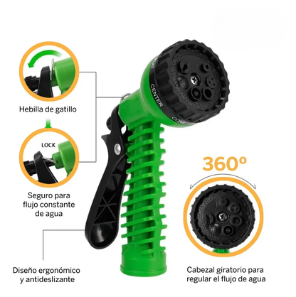 Manguera Expandible 30 Metros Magic Hose + Pistola 7 Chorros