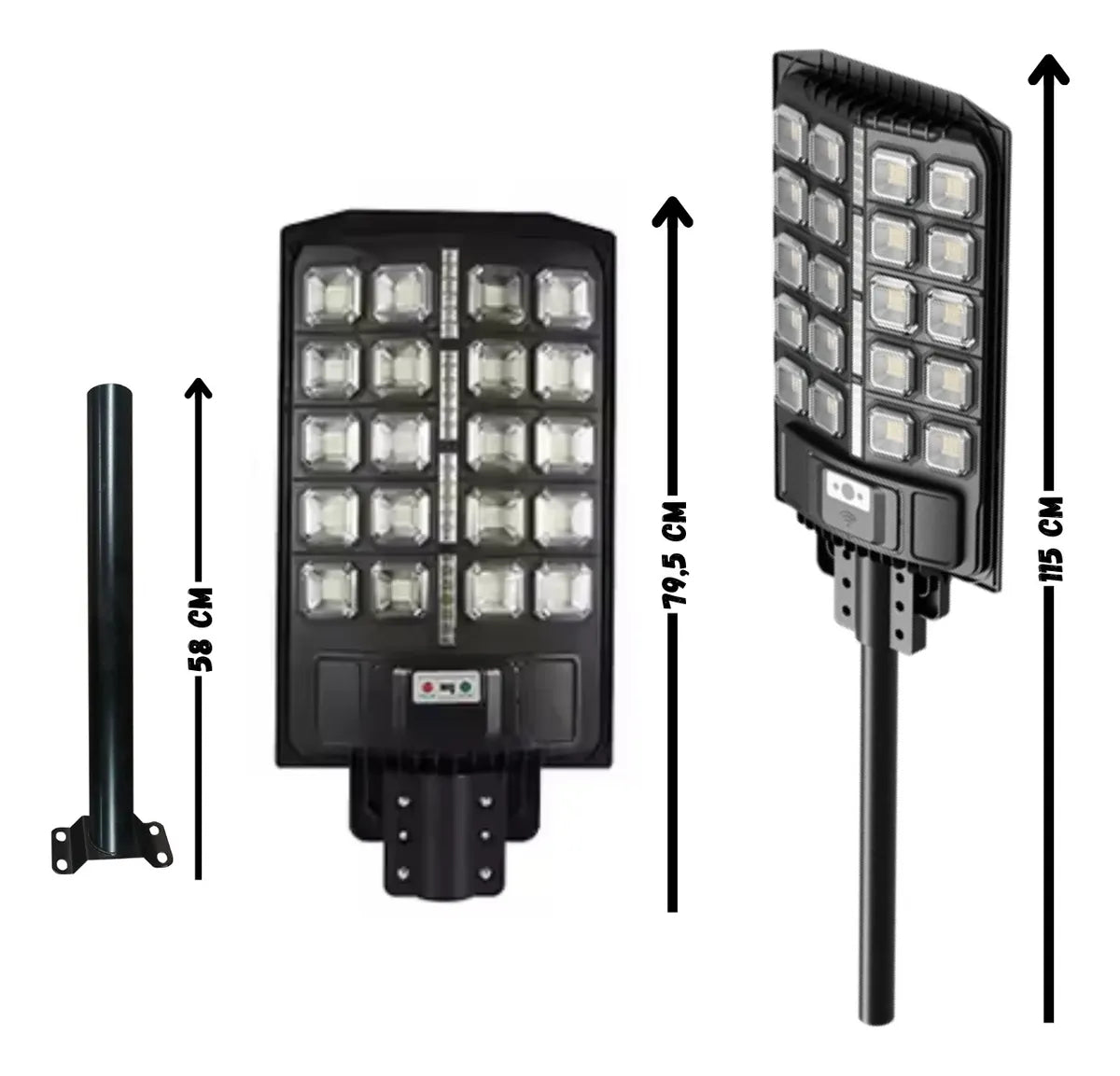Reflector Led Farol Solar Exterior 400w Control Sensor Caño