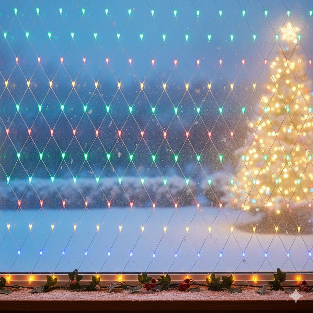 Cortina malla de luces de navidad de 2 metros