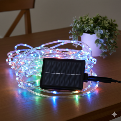 Luces para exterios estilo manguera de 10 metros con panel solar