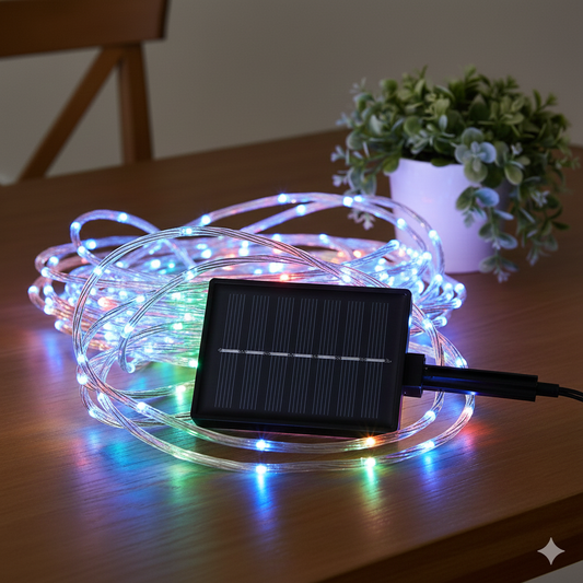 Luces para exterios estilo manguera de 10 metros con panel solar