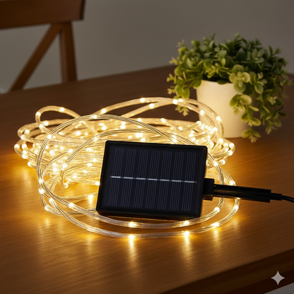 Luces para exterios estilo manguera de 10 metros con panel solar