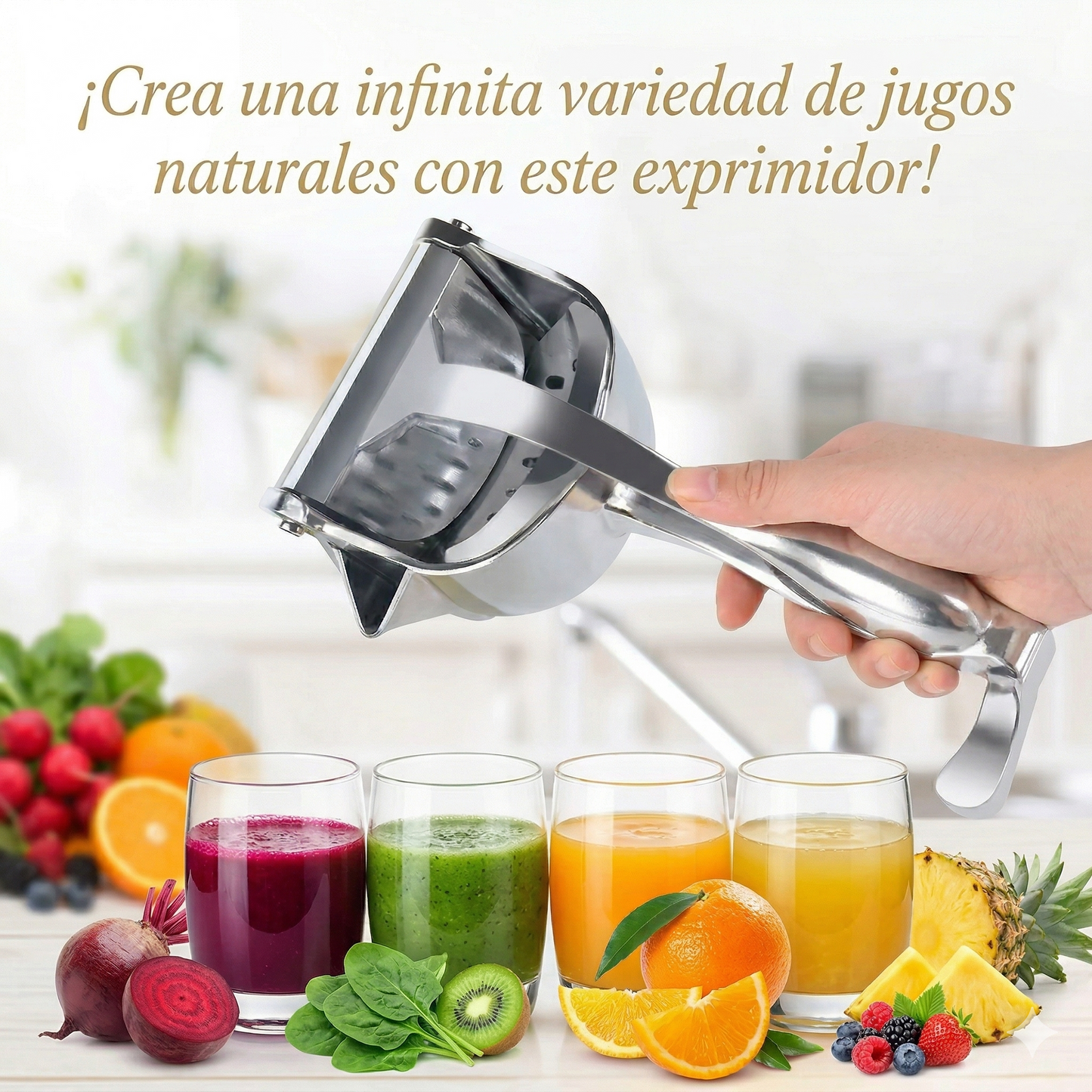Exprimidor de jugo de acero inoxidable