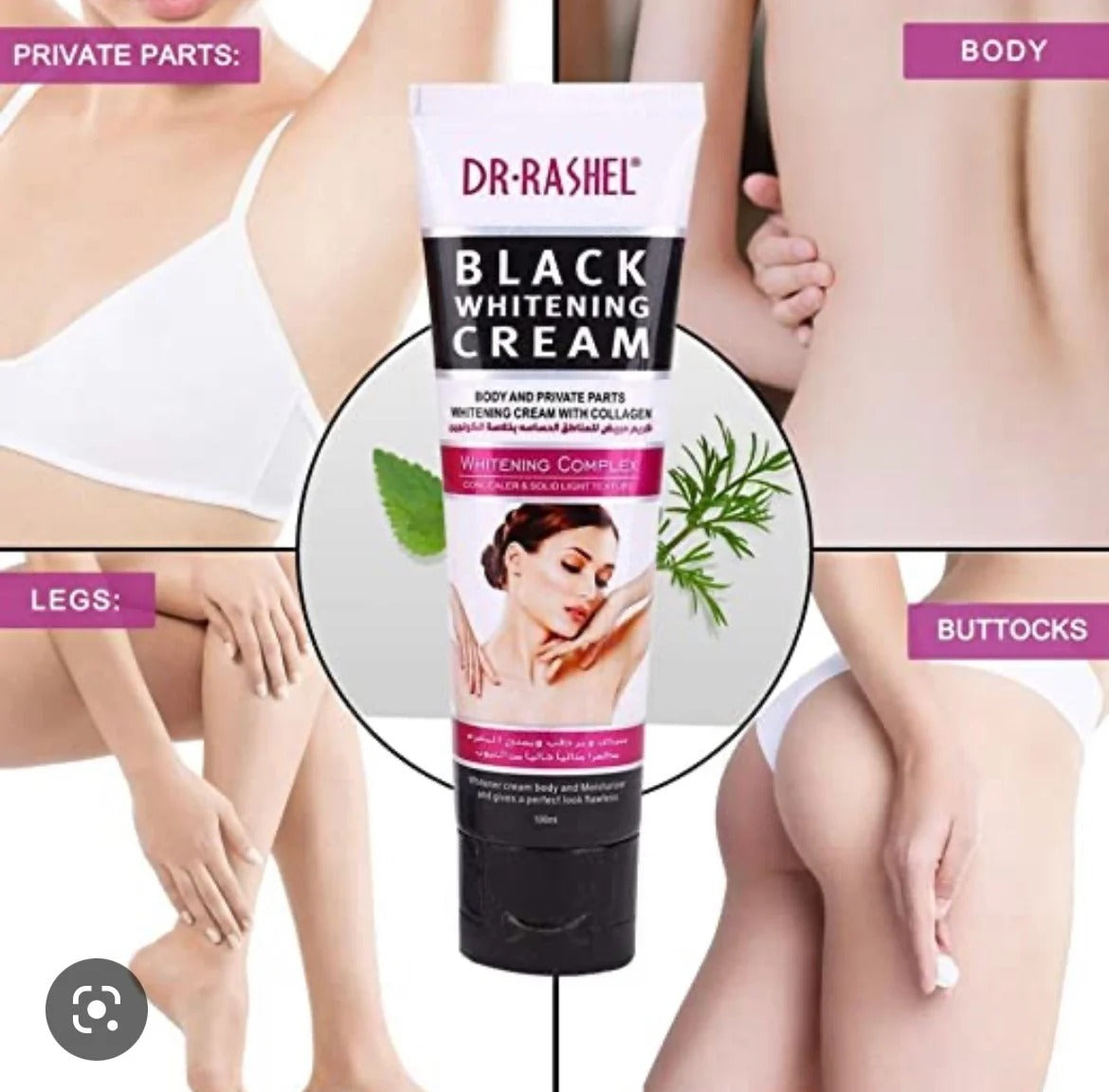 Crema corporal Black Whitening Dr-Rashel