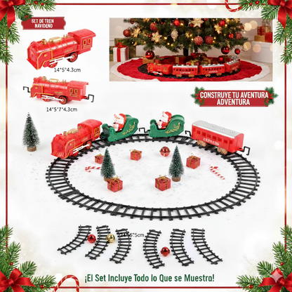 Tren navideño con luz y música
