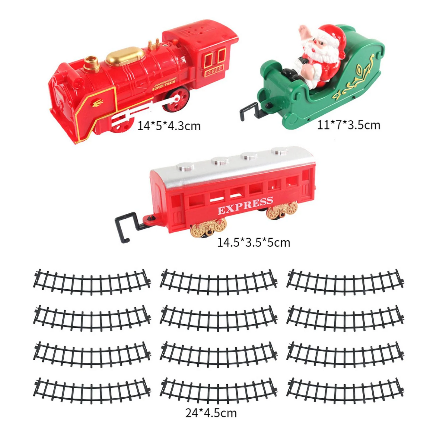 Tren navideño con luz y música