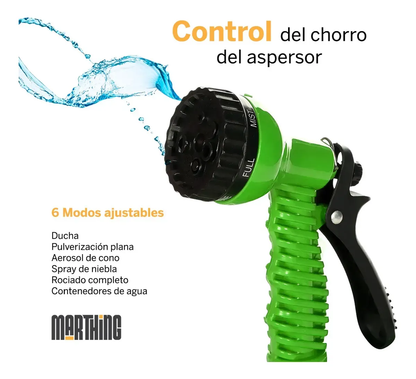 Manguera Expandible 30 Metros Magic Hose + Pistola 7 Chorros